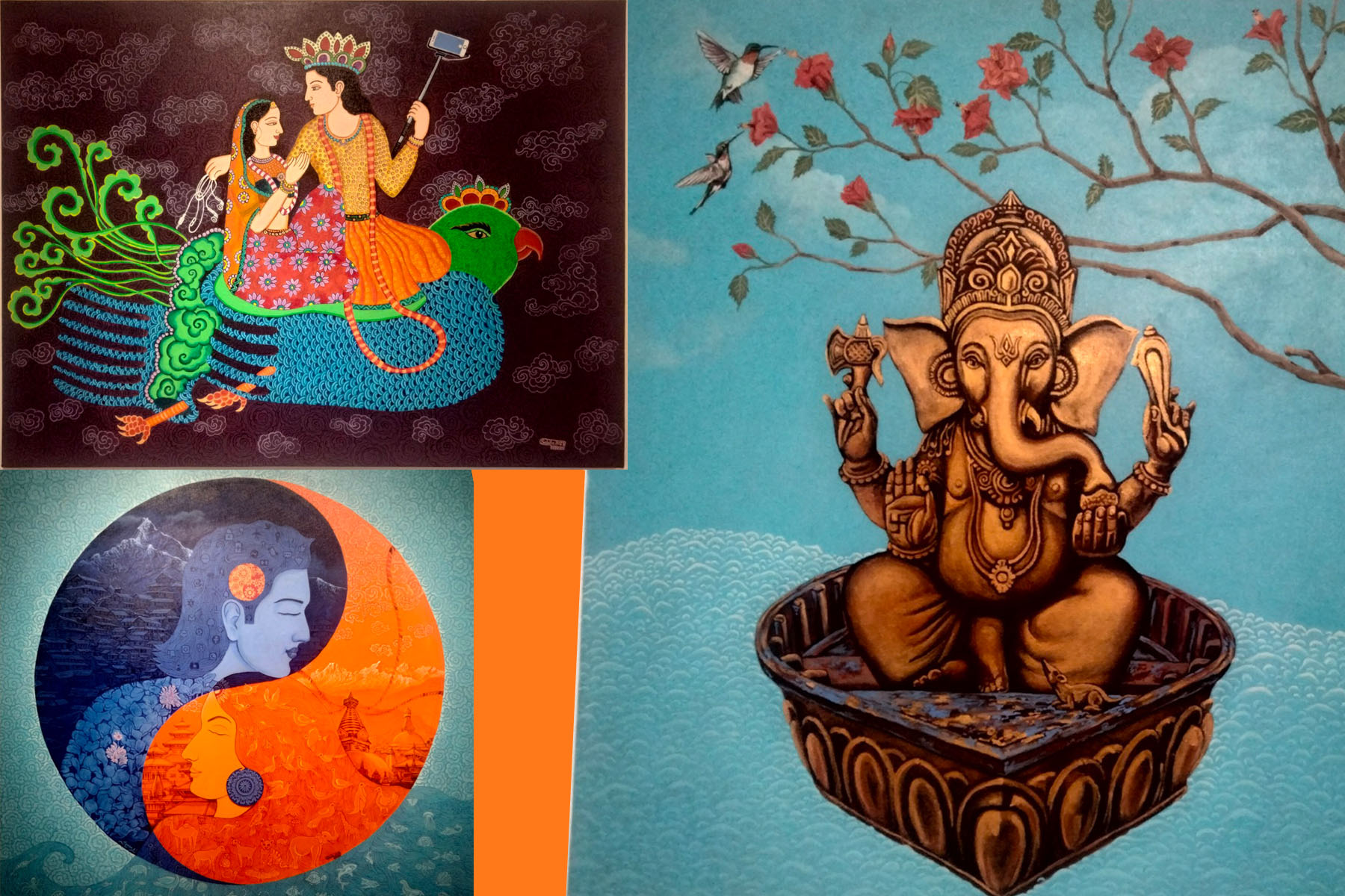 सिद्धार्थ आर्ट ग्यालरीमा इशान–सविताको चित्रकला 